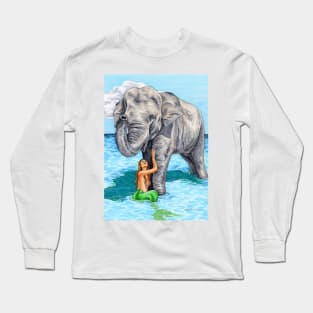 Mermaid & Elephant Long Sleeve T-Shirt